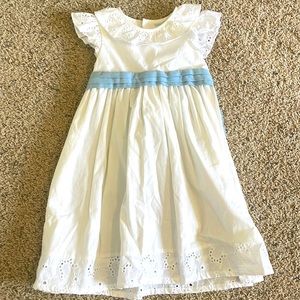 Precious Edgehill Collection white eyelit trim dress